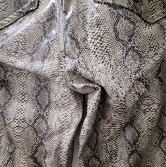 Zara Snake Print Pleather Pants - Picture 4 of 10